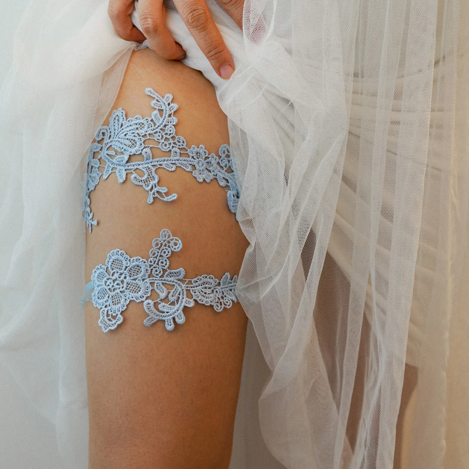 Garter Belt Set - طقم أربطة زفاف باللون الأزرق السماوي
